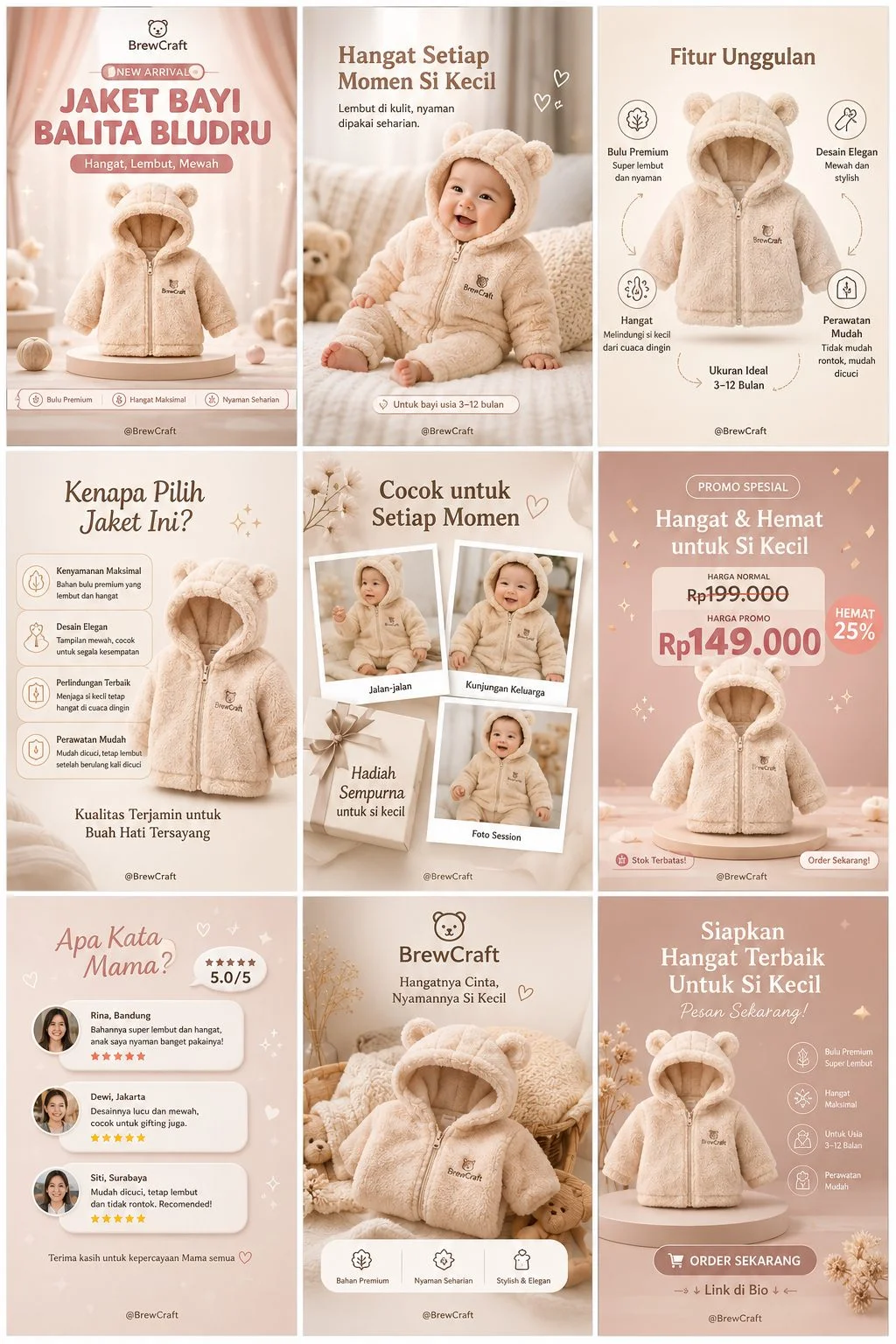 9-Grid Baby Fleece & Cozy Apparel