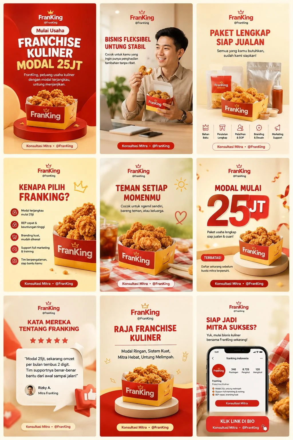 9-Grid Fried Chicken Franchise Ad
