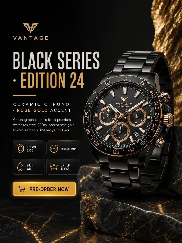 Black Ceramic Chronograph & Rose Gold