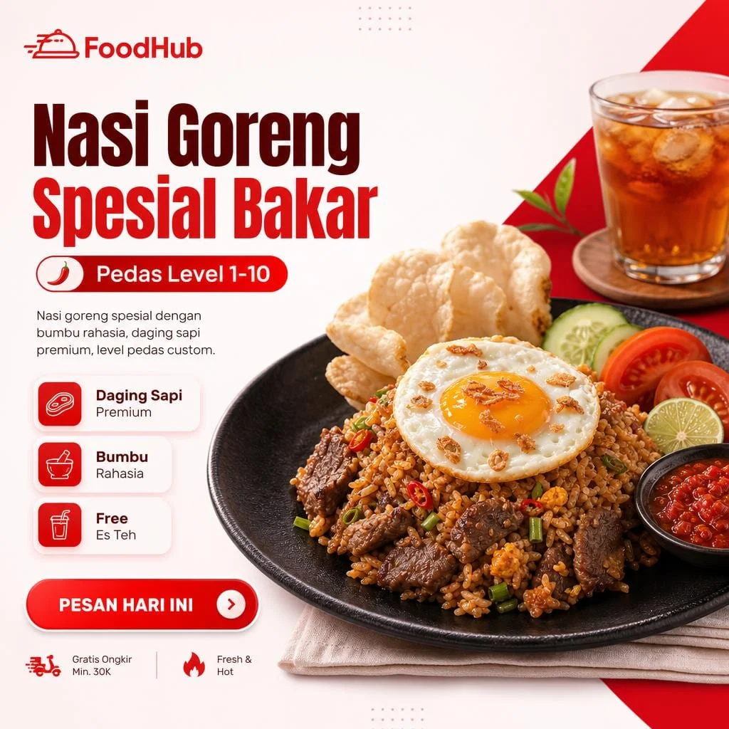 Sizzling Beef Nasi Goreng with Fried Egg