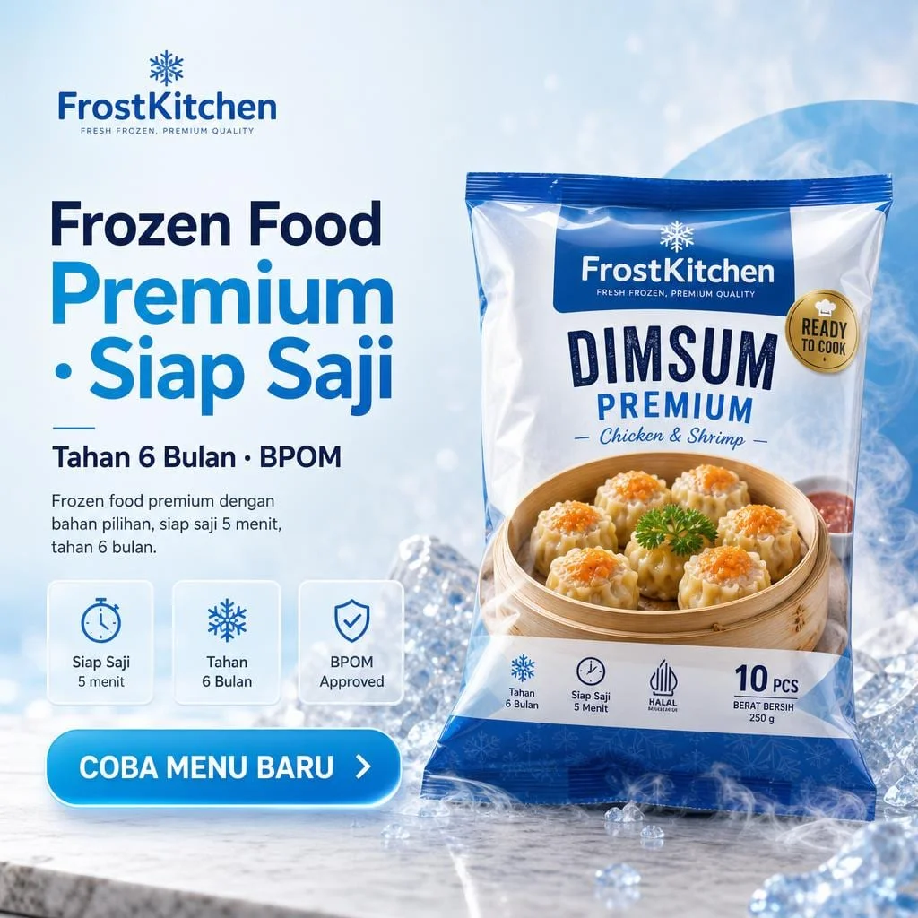 Frozen Dimsum Packaging on Crushed Ice